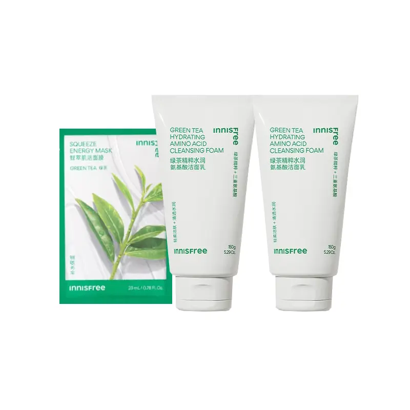 Наборы для ухода за кожей Unisex Innisfree, Three-Piece Set: зеленый Amino Acid Cleanser 150g*2+зеленый Facial Mask 1 Pc
Наборы для ухода за кожей Unisex Innisfree, Three-Piece Set: зеленый Amino Acid Cleanser 150g*2+зеленый Facial Mask 1 Pc