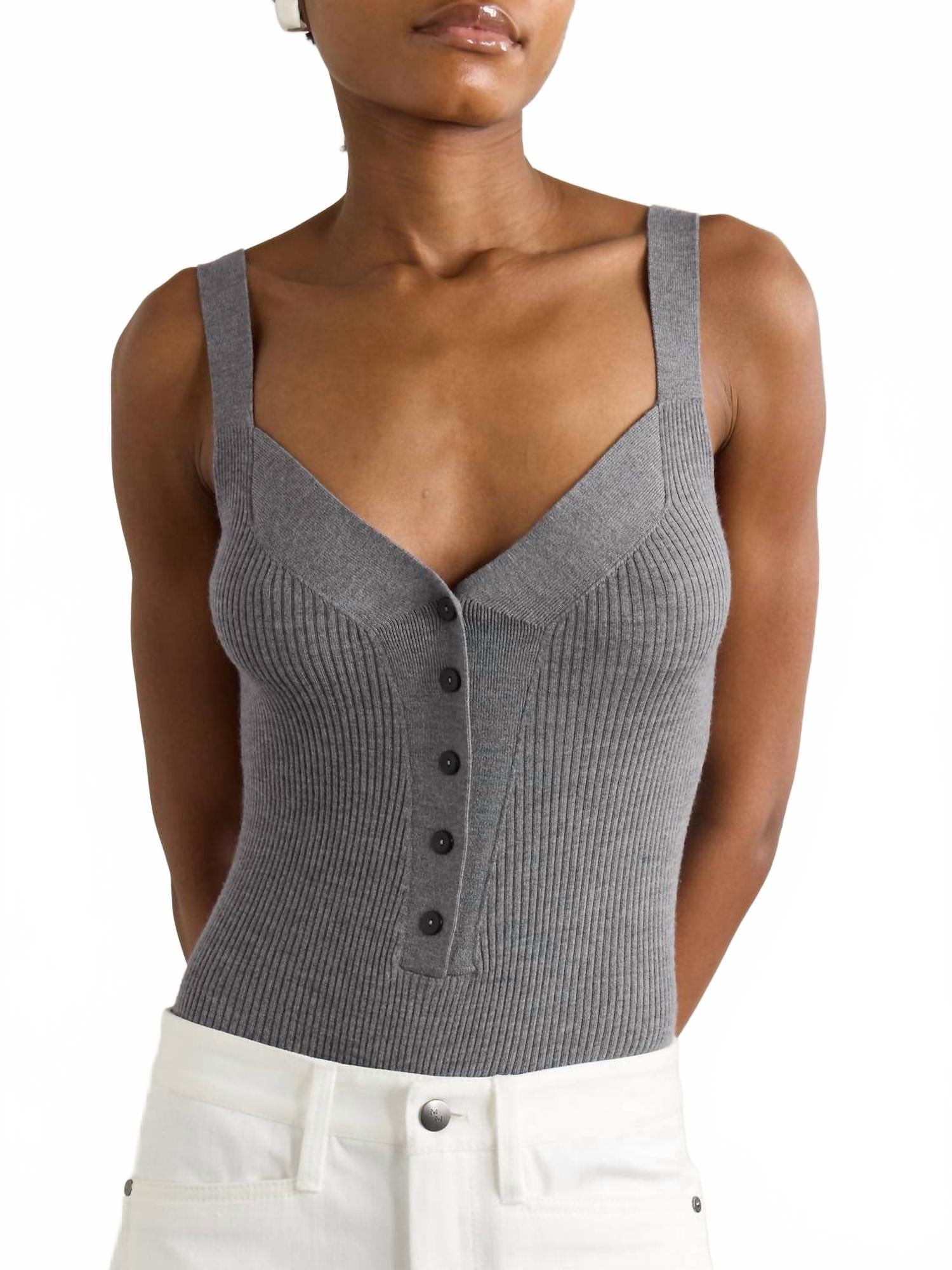 Риб хлопковый боди в сером меланже Maria McManus, серый
Риб хлопковый боди в сером меланже Maria McManus, серый