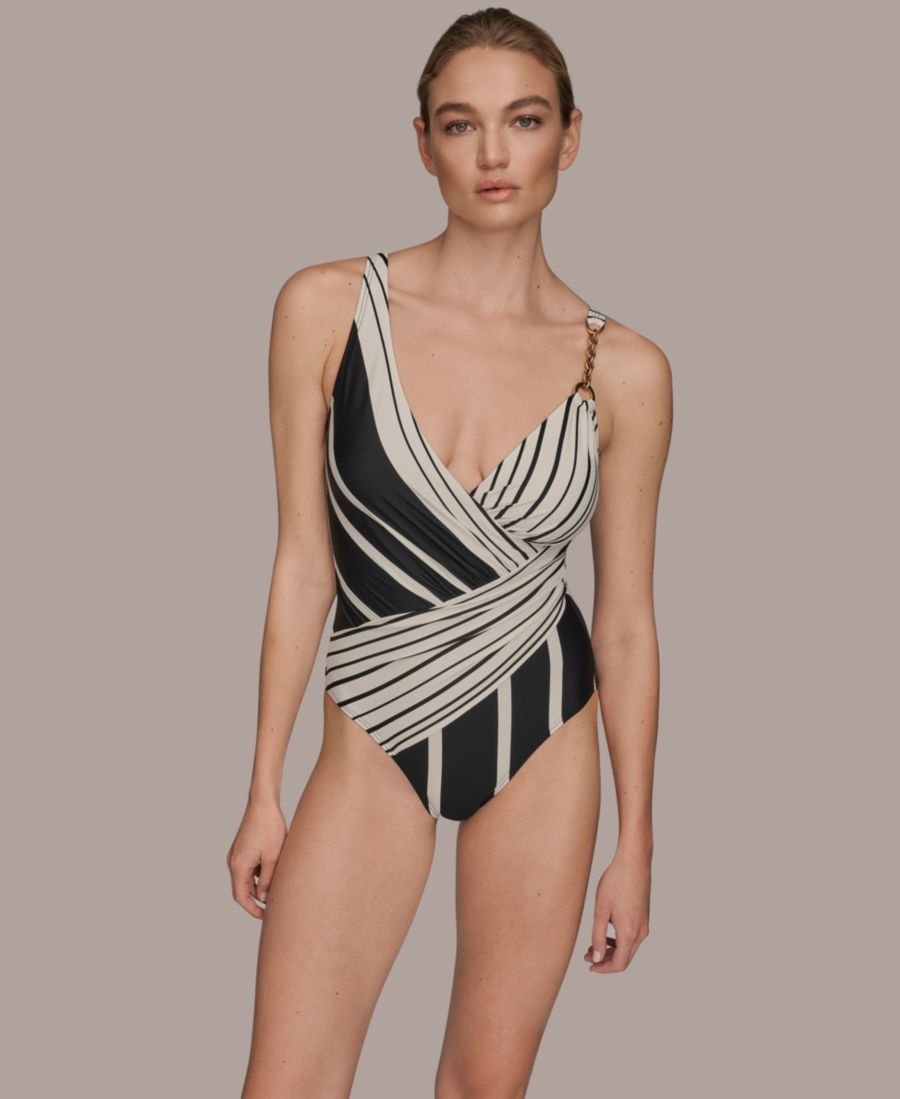 Женский слитный купальник Donna Karan с запахом спереди Donna Karan New York, Black/Cream Mixed Stripe
Женский слитный купальник Donna Karan с запахом спереди Donna Karan New York, Black/Cream Mixed Stripe
