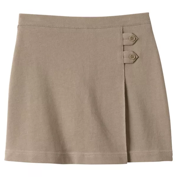 Школьная форма для девочек 7-16 лет с вязаным юбкой-шортами, обычные и плюс размеры Lands' End, хаки