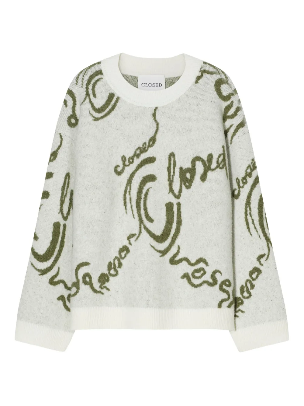 Свитер вязки интарсия с логотипом Closed, белый
Свитер вязки интарсия с логотипом Closed, белый