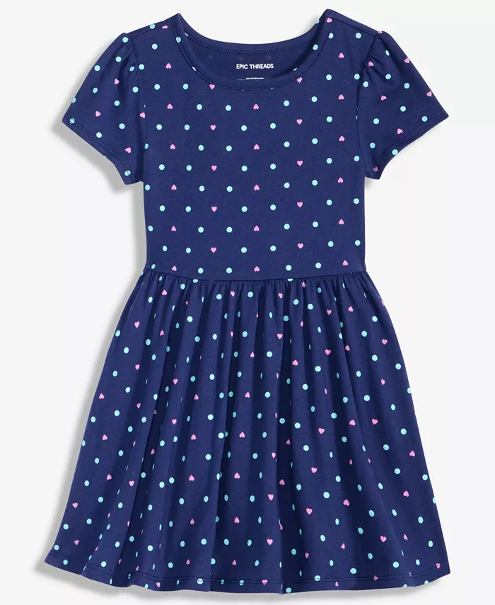 Детское платье с коротким рукавом в горошек для девочек 2T-4T Epic Threads, синий
Детское платье с коротким рукавом в горошек для девочек 2T-4T Epic Threads, синий