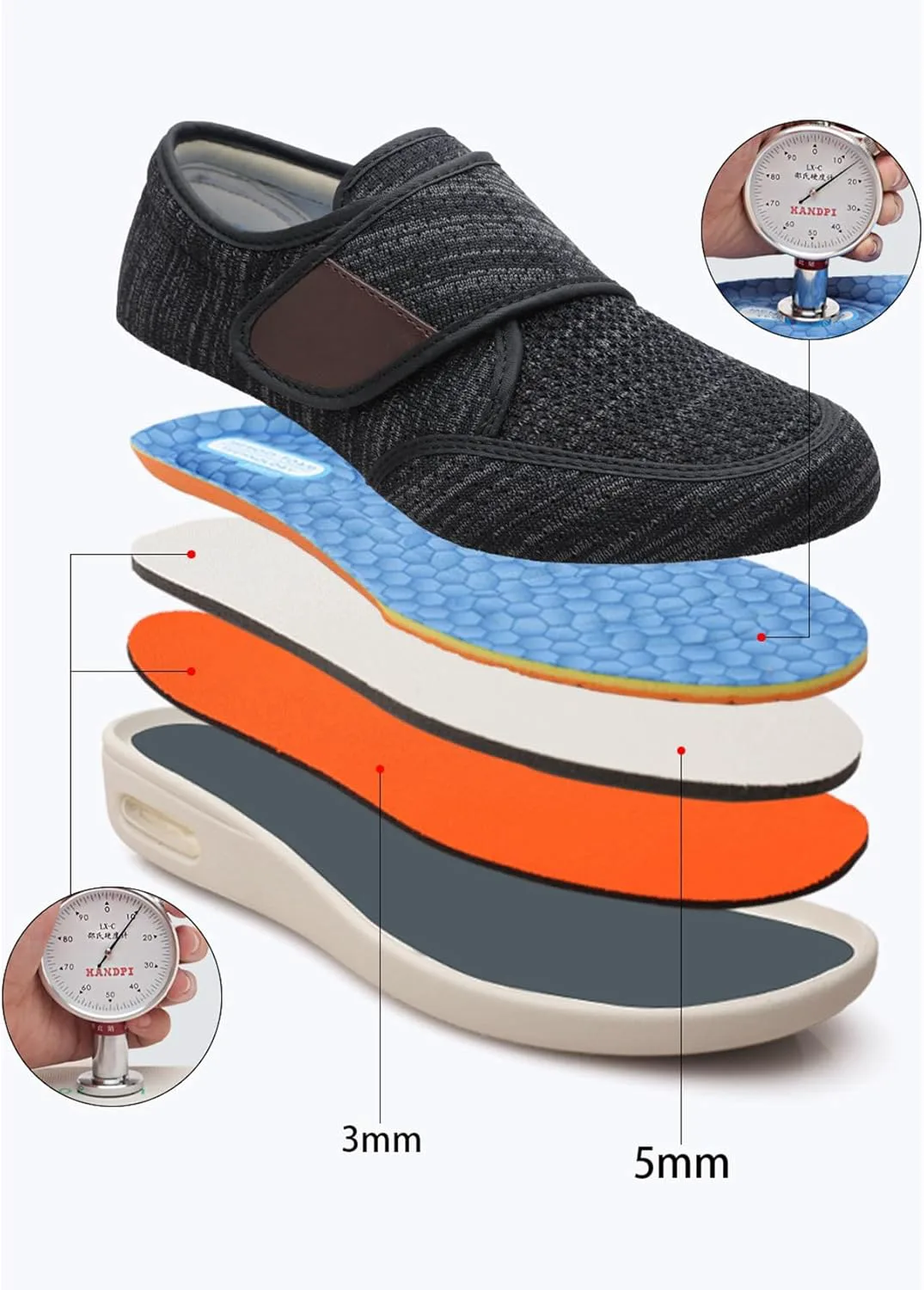 Мужские удобные и мягкие диабетические туфли TOSOFT для широкой стопы, ортопедические тапочки, кроссовки для ходьбы для пожилых мужчин, темно-серый
Мужские удобные и мягкие диабетические туфли TOSOFT для широкой стопы, ортопедические тапочки, кроссовки для ходьбы для пожилых мужчин, темно-серый