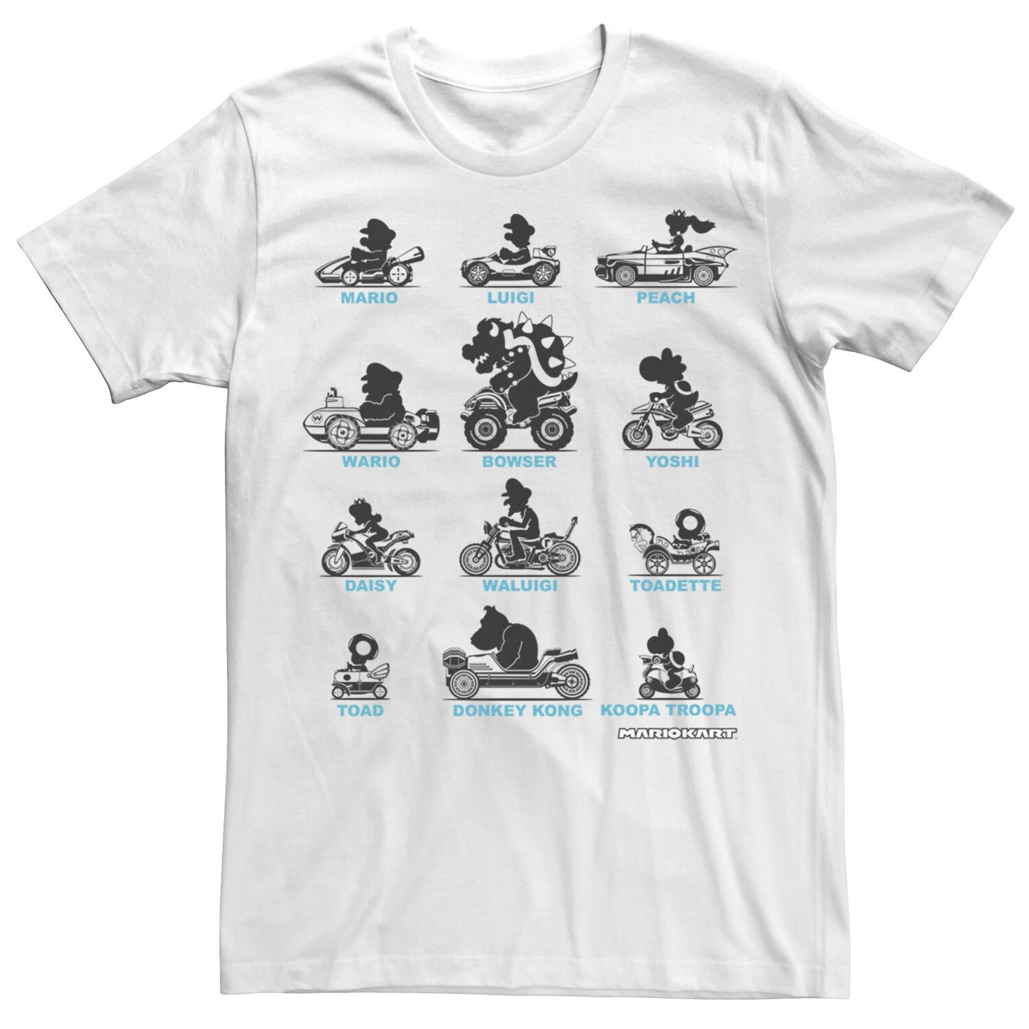 Мужская футболка с силуэтом гонщиков Nintendo Super Mario Mario Kart Licensed Character
Мужская футболка с силуэтом гонщиков Nintendo Super Mario Mario Kart Licensed Character