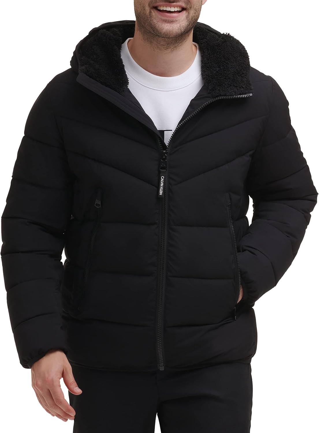 Calvin Klein mens Heavyweight Short Puffer, Hooded Stretch Ebony
Calvin Klein mens Heavyweight Short Puffer, Hooded Stretch Ebony