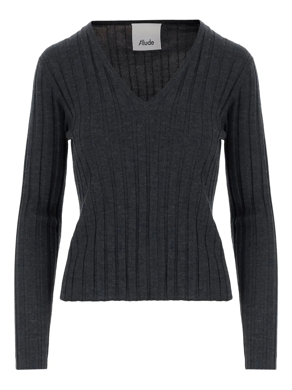 Ребристый свитер с V-образным вырезом ALLUDE, черный
Ребристый свитер с V-образным вырезом ALLUDE, черный