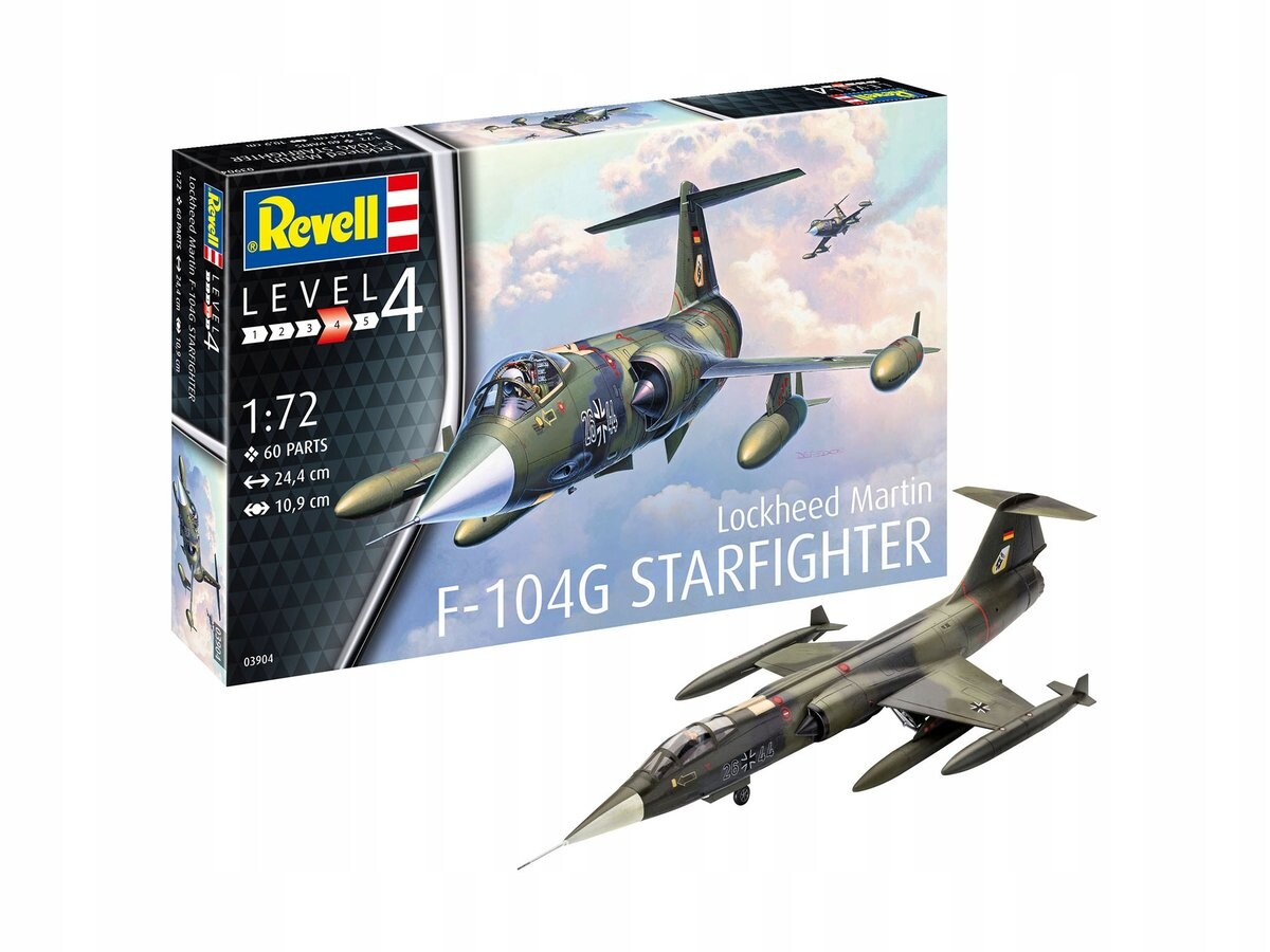 Revell 1:72 Lockheed F-104G Starfighter 03904
Revell 1:72 Lockheed F-104G Starfighter 03904