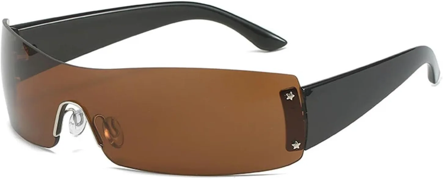 Безободковые модные солнцезащитные очки для женщин и мужчин в стиле панк, для активного отдыха и велоспорта, защита от УФ-излучения UV400 Generic, Black Brown
Безободковые модные солнцезащитные очки для женщин и мужчин в стиле панк, для активного отдыха и велоспорта, защита от УФ-излучения UV400 Generic, Black Brown