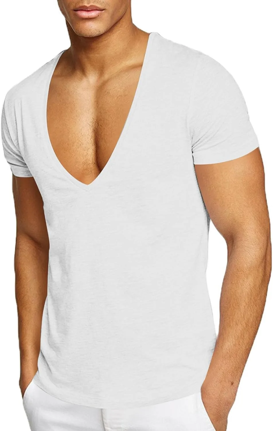 Мужская футболка с глубоким V-вырезом, летняя, slim fit FZYLQY
Мужская футболка с глубоким V-вырезом, летняя, slim fit FZYLQY