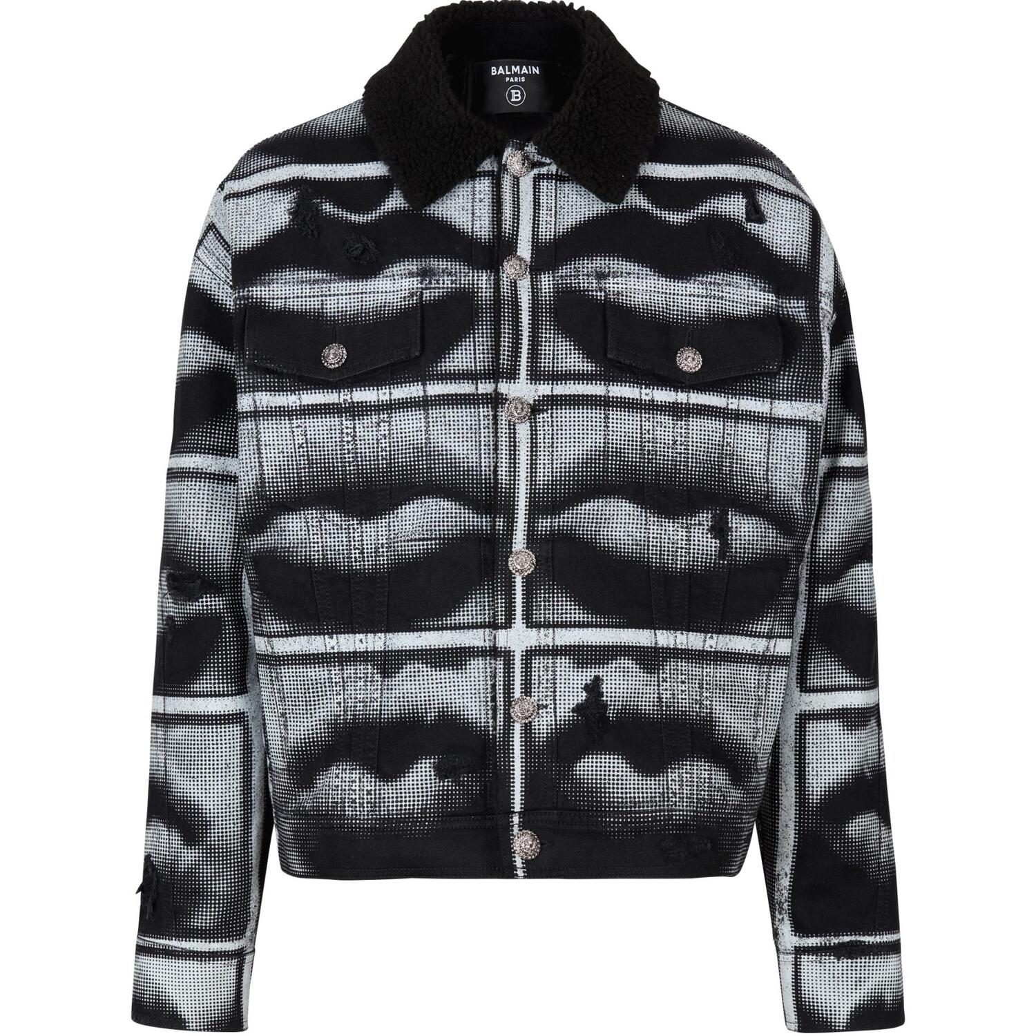 BALMAIN Джинсовая куртка с принтом губ, Black
BALMAIN Джинсовая куртка с принтом губ, Black