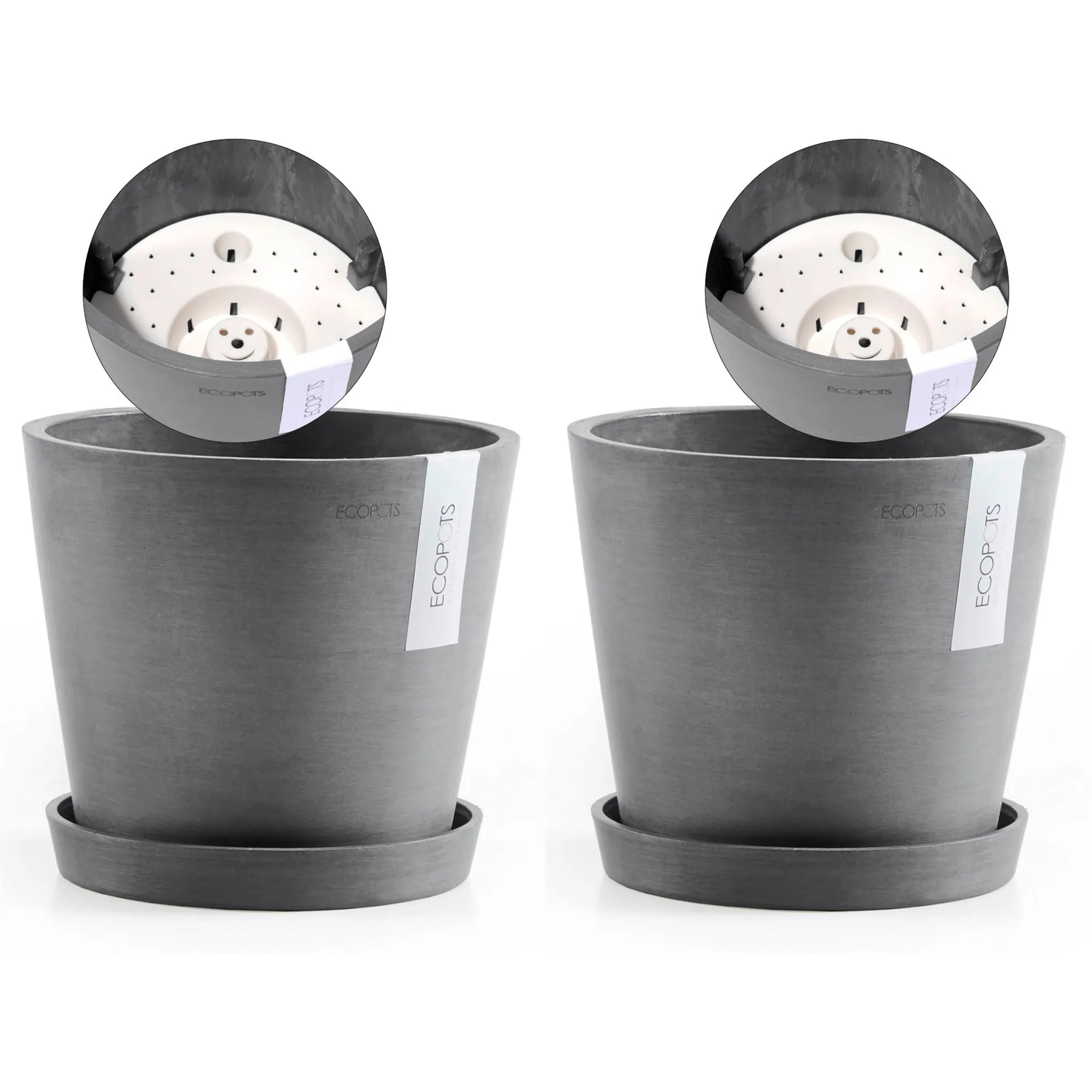 Цветочный горшок ECOPOTS «Амстердам» (набор, 2 шт.), с подходящим блюдцем, серый
Цветочный горшок ECOPOTS «Амстердам» (набор, 2 шт.), с подходящим блюдцем, серый