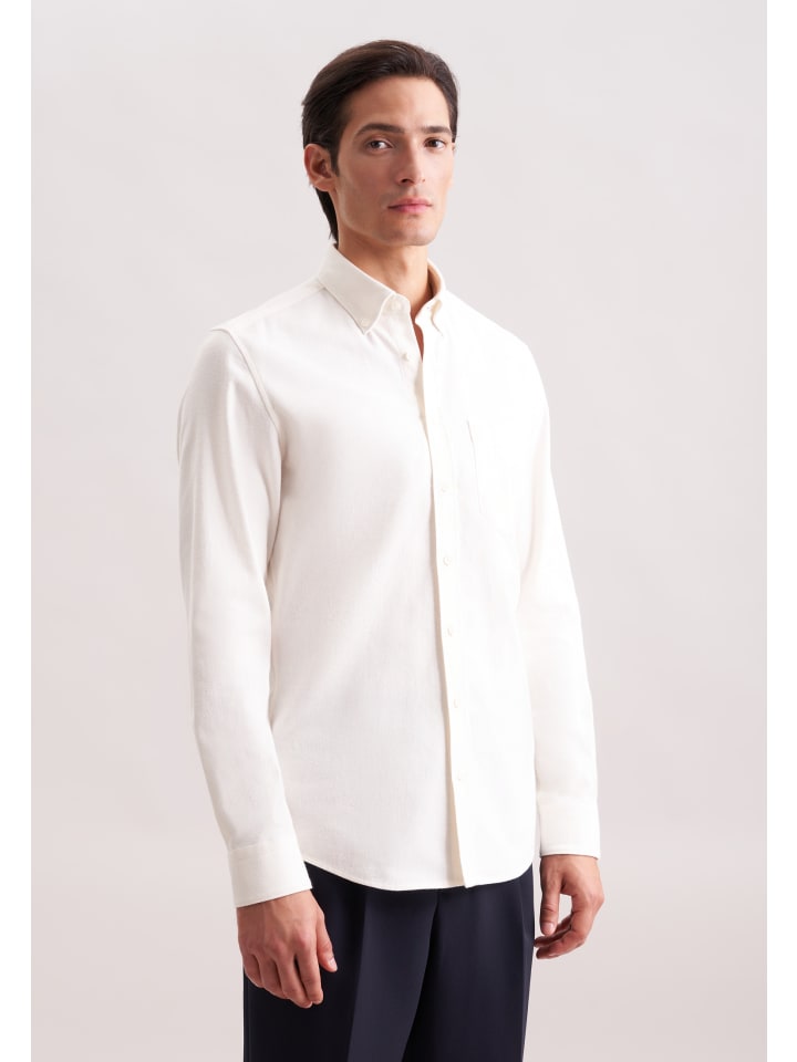 Тонкая фланелевая рубашка цвета экрю Seidensticker
Тонкая фланелевая рубашка цвета экрю Seidensticker