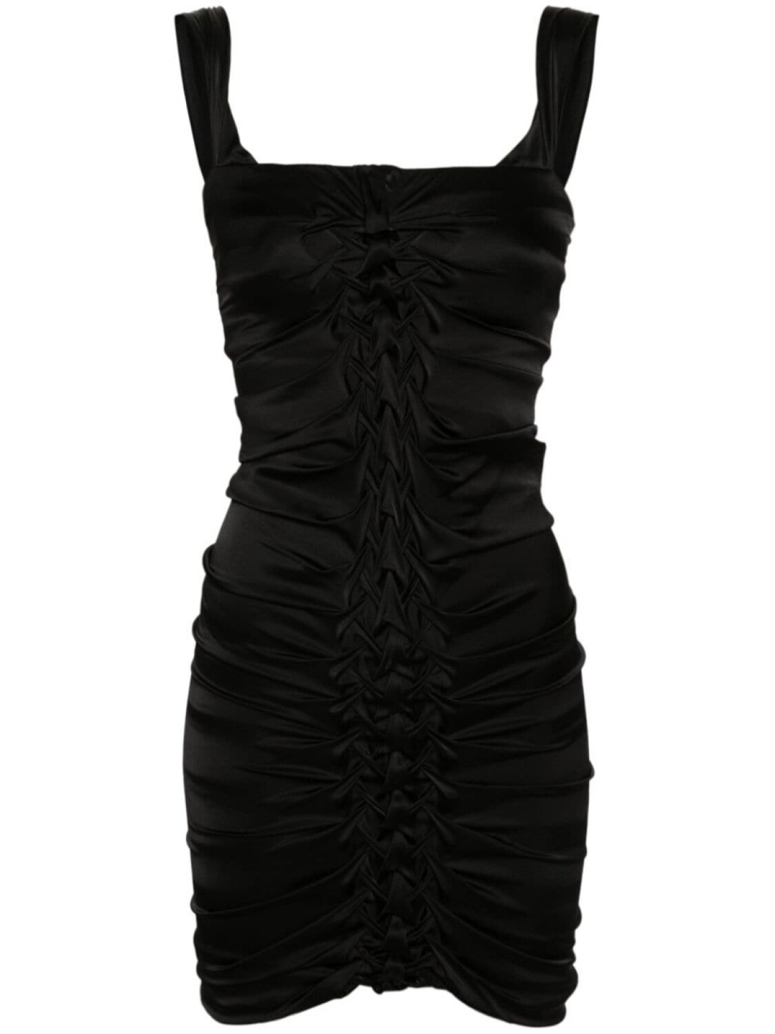 Мини-платье с открытыми плечами и драпировкой Patrizia Pepe, черный 
Мини-платье с открытыми плечами и драпировкой Patrizia Pepe, черный