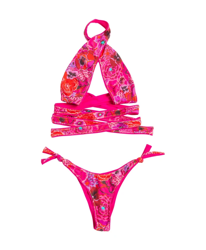 Бикини с цветочным принтом и перекрестным вырезом спереди. Reina Olga, розовый
Бикини с цветочным принтом и перекрестным вырезом спереди. Reina Olga, розовый