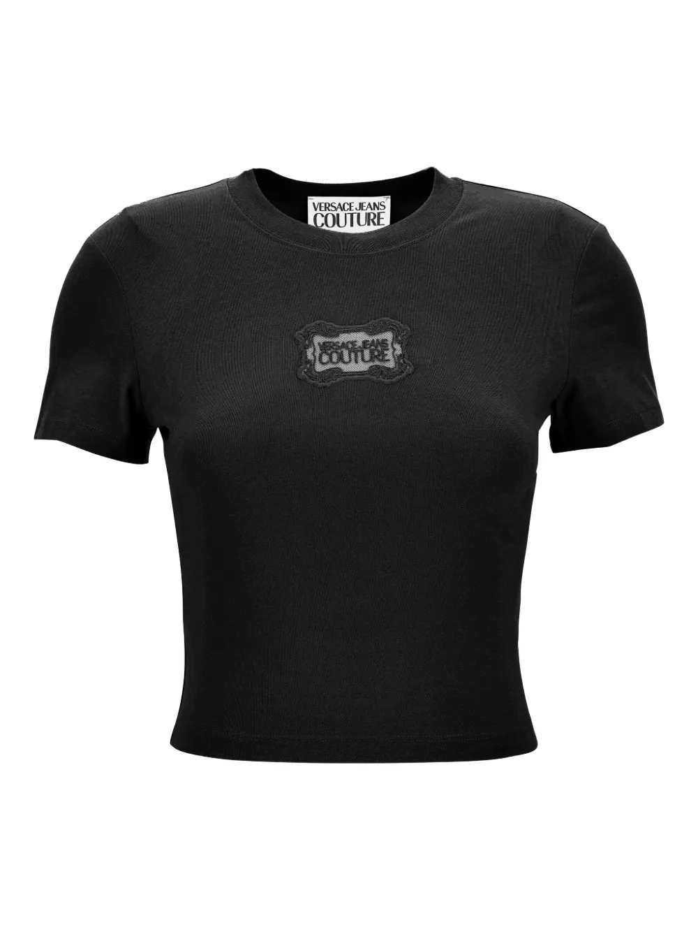 Укороченная футболка с нашивкой-логотипом Versace Jeans Couture, черный
Укороченная футболка с нашивкой-логотипом Versace Jeans Couture, черный