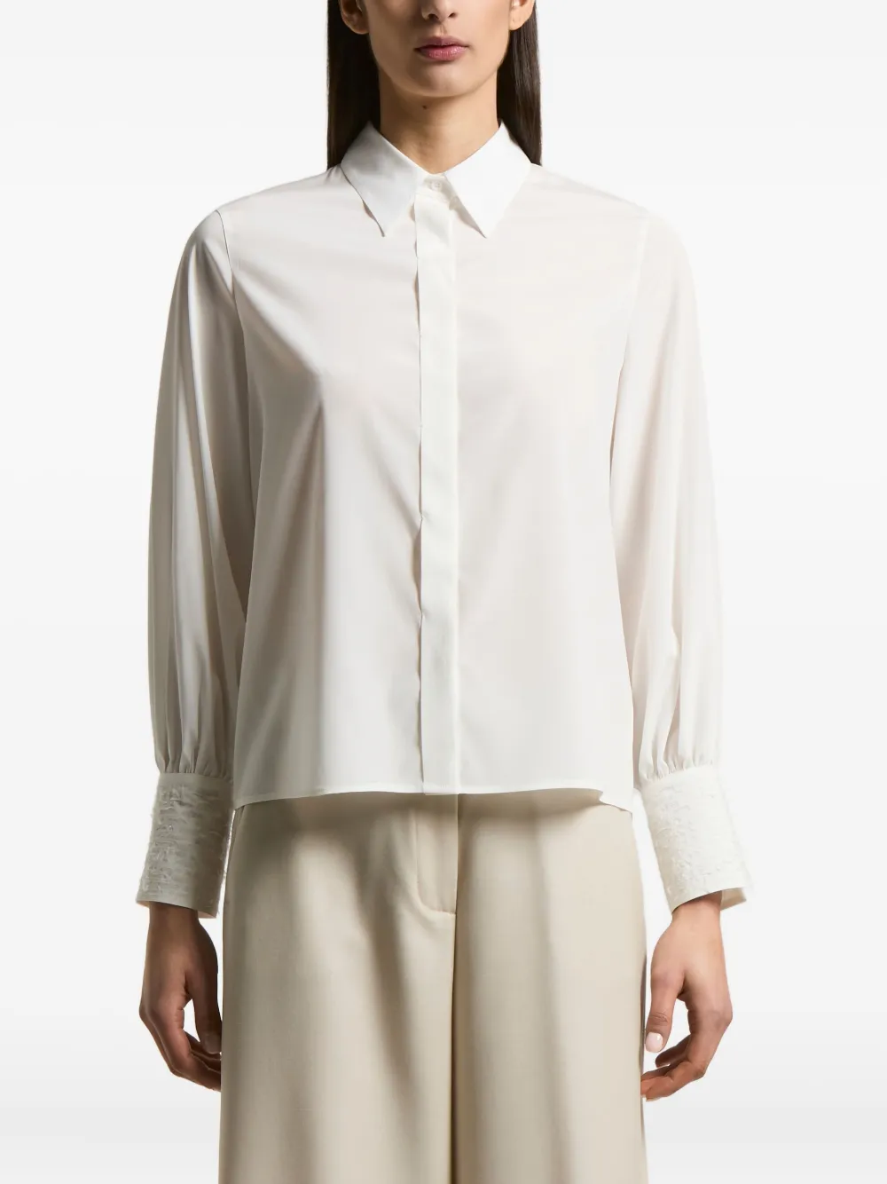 Рубашка с кружевными манжетами Peserico, белый
Рубашка с кружевными манжетами Peserico, белый