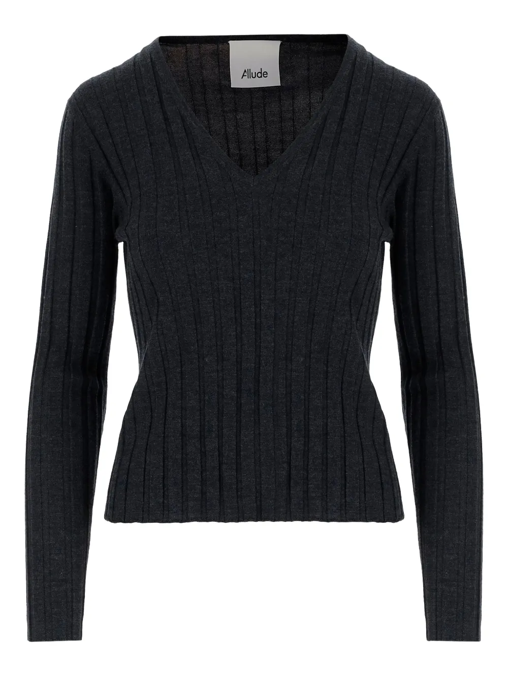 Ребристый свитер с V-образным вырезом ALLUDE, черный
Ребристый свитер с V-образным вырезом ALLUDE, черный