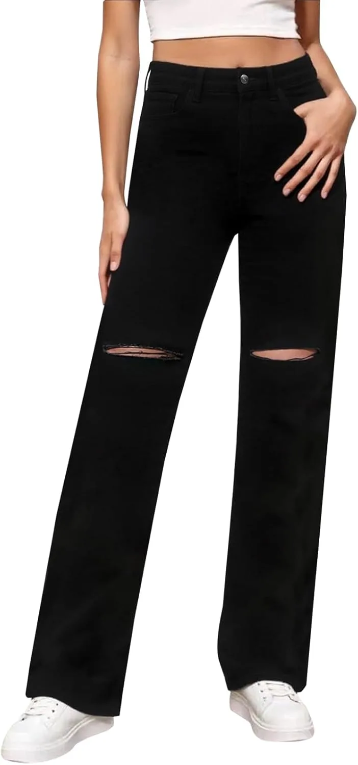 Женские черные мешковатые джинсы high waist с потертостями LBDLONGBIDA
Женские черные мешковатые джинсы high waist с потертостями LBDLONGBIDA