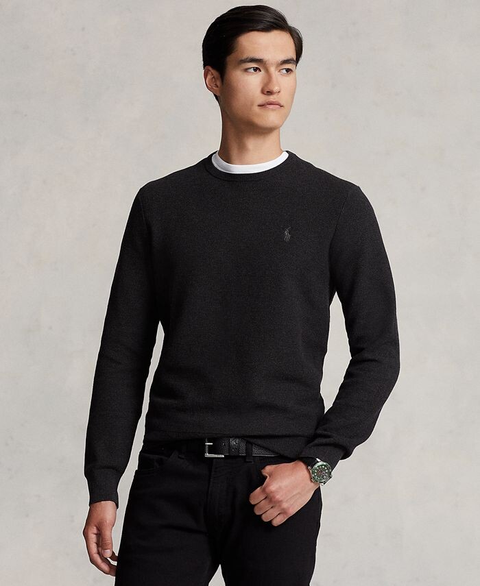 Мужской фактурный хлопковый свитер с круглым вырезом Polo Ralph Lauren, серый
Мужской фактурный хлопковый свитер с круглым вырезом Polo Ralph Lauren, серый