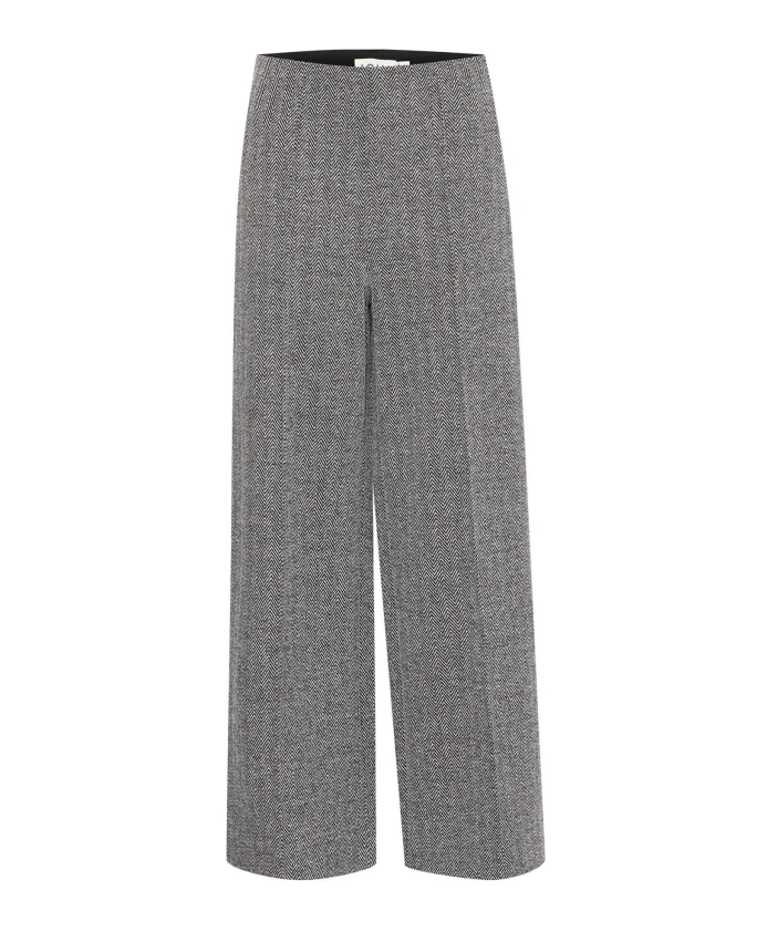 Брюки из жаккарда в елочку, черно-белые Ichi, серый
Брюки из жаккарда в елочку, черно-белые Ichi, серый