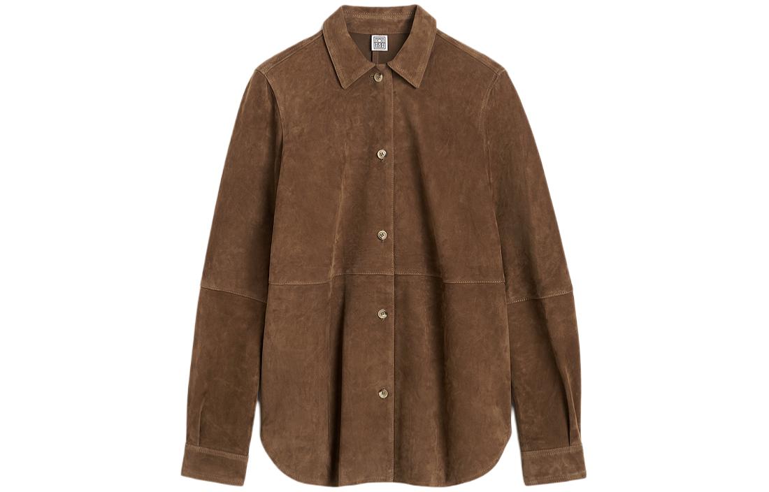 Футболка с замшевыми вставками TOTEME, Табачно-коричневый 
Футболка с замшевыми вставками TOTEME, Табачно-коричневый