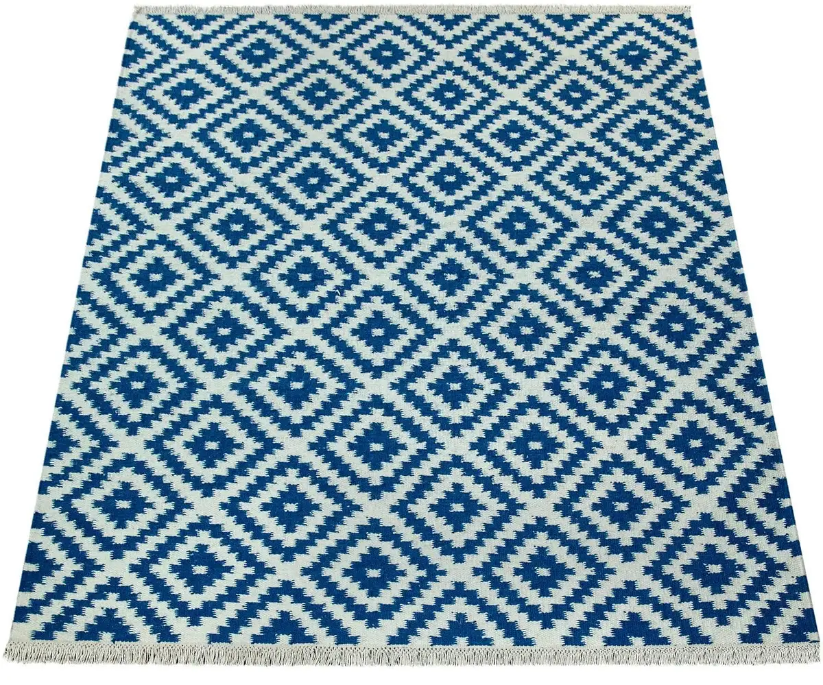 Шерстяной ковер Paco Home "Kenitra 500", прямоугольный, плоского плетения, чистая шерсть, ручная работа, ромбовидный узор, с бахромой 120х170 см, синий/белый
Шерстяной ковер Paco Home "Kenitra 500", прямоугольный, плоского плетения, чистая шерсть, ручная работа, ромбовидный узор, с бахромой 120х170 см, синий/белый