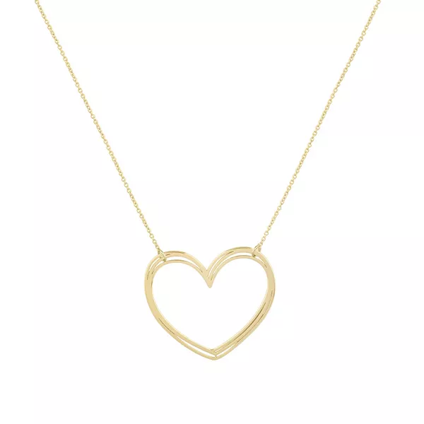 Большое золотое ожерелье с открытым сердцем, 14-каратное золото The Lovery, gold