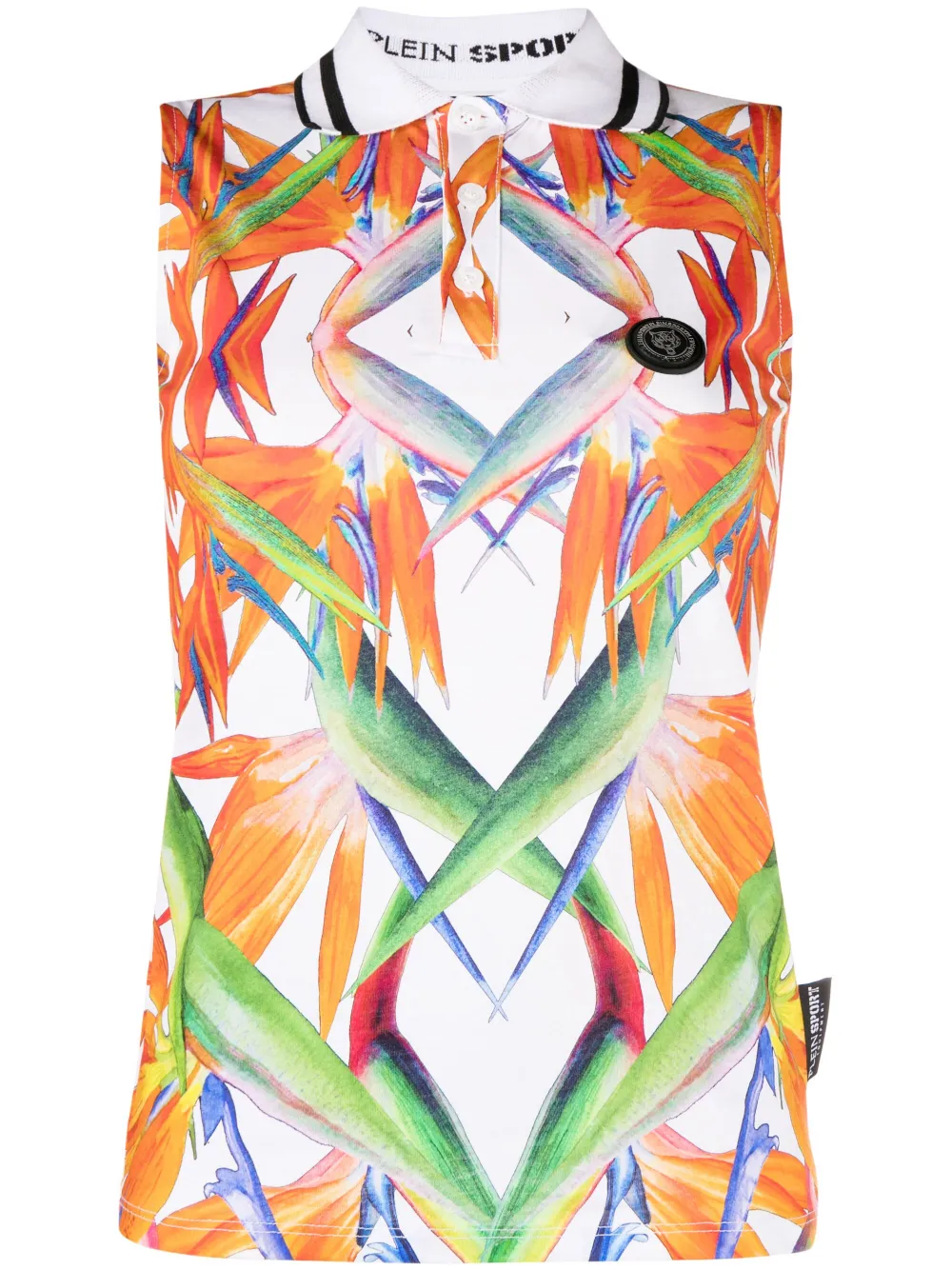 Рубашка поло с цветочным принтом Plein Sport, белый
Рубашка поло с цветочным принтом Plein Sport, белый