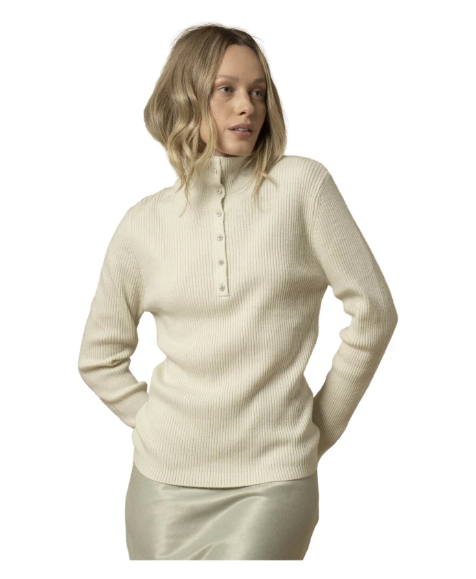 Ребристый облегающий пуловер с высоким воротником Kocca, бежевый
Ребристый облегающий пуловер с высоким воротником Kocca, бежевый