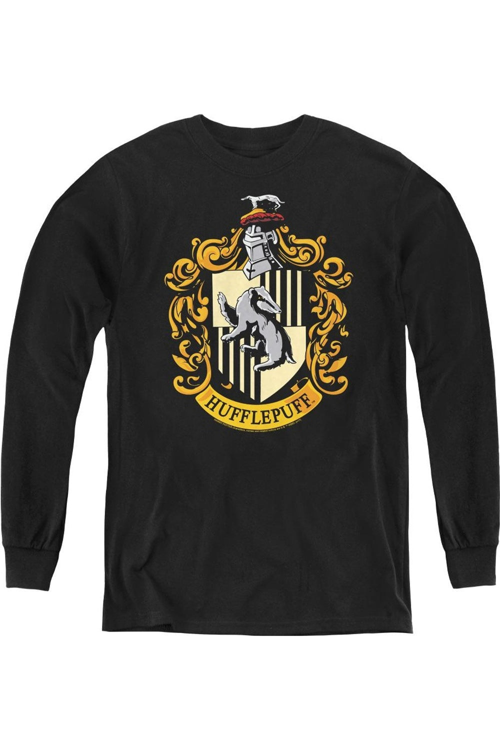 Футболка с длинным рукавом для детей с гербом Хаффлпаффа из Гарри Поттера Gildan, черный
Футболка с длинным рукавом для детей с гербом Хаффлпаффа из Гарри Поттера Gildan, черный