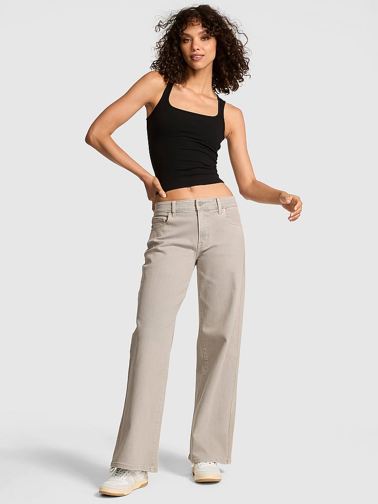 Джинсы Denim by pink со средней посадкой и широкими штанинами Pink, silver lining grey pinstripe
Джинсы Denim by pink со средней посадкой и широкими штанинами Pink, silver lining grey pinstripe