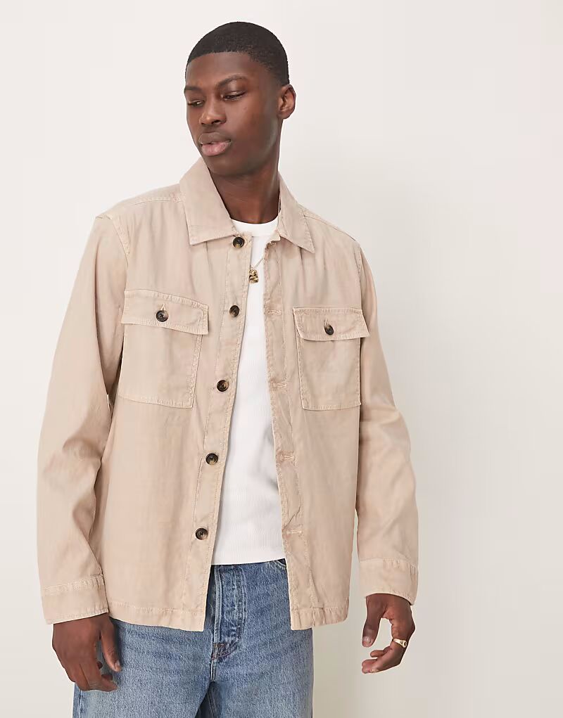 GANT 2-карманная льняная/хлопковая верхняя рубашка бежевого цвета
GANT 2-карманная льняная/хлопковая верхняя рубашка бежевого цвета