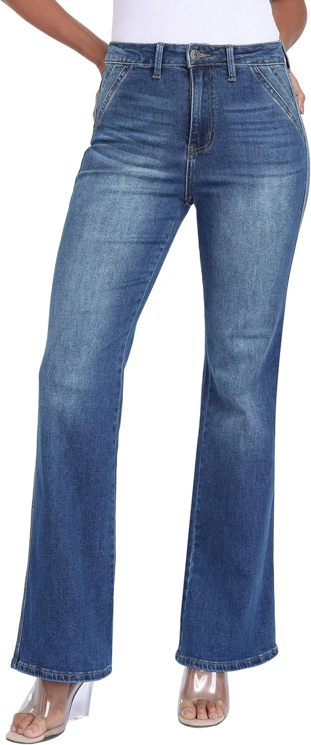 WAYRUNZ женские джинсы с широкими штанинами, завышенной талией, эластичные, расклешенные
WAYRUNZ женские джинсы с широкими штанинами, завышенной талией, эластичные, расклешенные