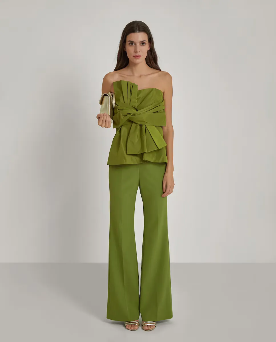 Женские брюки палаццо с расклешенным низом и боковой молнией Trucco, зеленый
Женские брюки палаццо с расклешенным низом и боковой молнией Trucco, зеленый