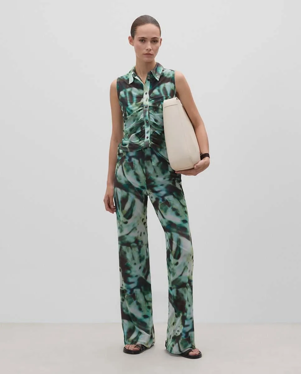 Женские брюки с тюлем и принтом Simorra, зеленый
Женские брюки с тюлем и принтом Simorra, зеленый