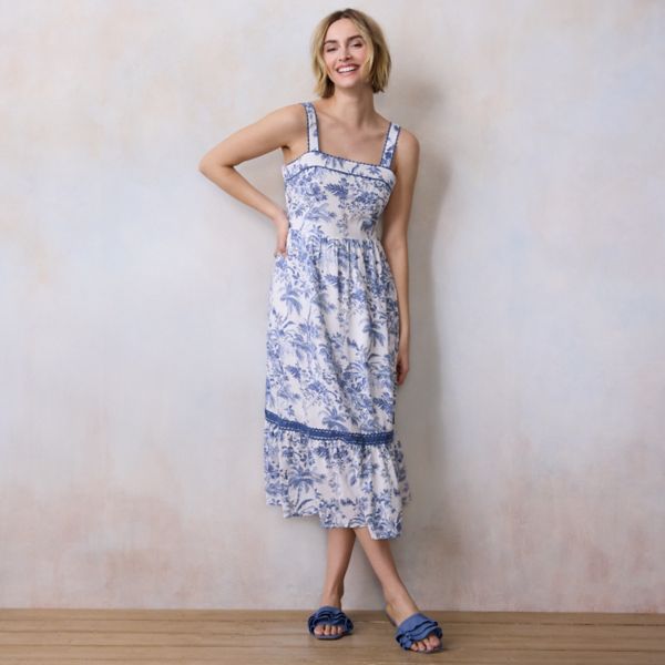 Миниатюрное платье миди с завязками Lc Lauren Conrad, цвет blue tropical toile
Миниатюрное платье миди с завязками Lc Lauren Conrad, цвет blue tropical toile