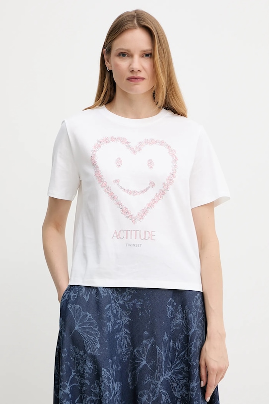 Хлопковая футболка Twinset, белый
Хлопковая футболка Twinset, белый