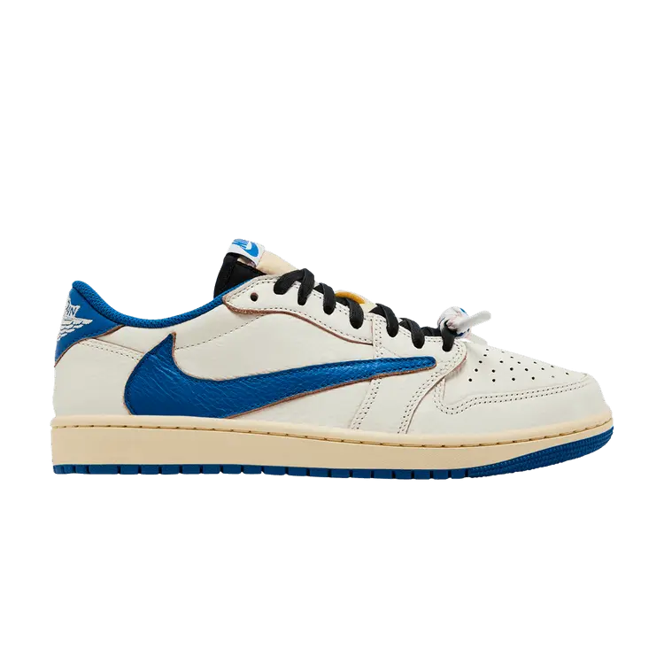 Кроссовки Air Jordan Fragment Design x Travis Scott x Air Jordan 1 Retro Low OG SP 'Sail Military Blue', кремовый
Кроссовки Air Jordan Fragment Design x Travis Scott x Air Jordan 1 Retro Low OG SP 'Sail Military Blue', кремовый