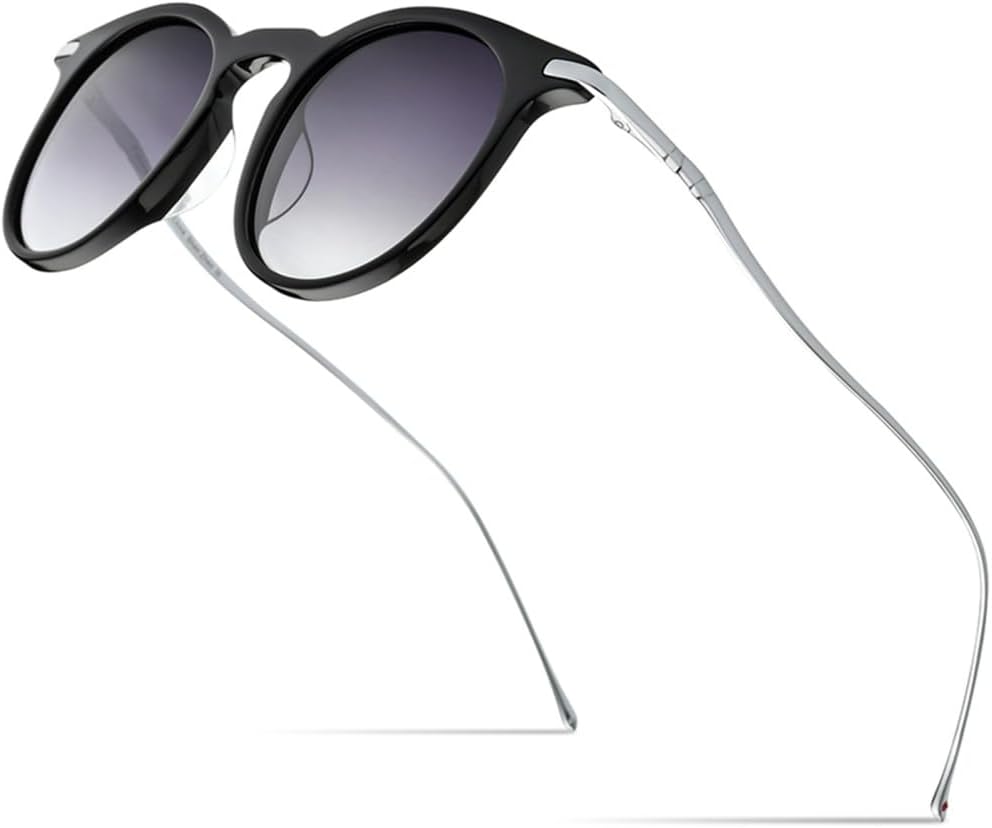 Солнцезащитные очки из ацетата титана для мужчин, винтажные круглые поляризованные солнцезащитные очки для женщин, зеркальные, с защитой от УФ-излучения UV400 LANGSER, Black Silver Gray
Солнцезащитные очки из ацетата титана для мужчин, винтажные круглые поляризованные солнцезащитные очки для женщин, зеркальные, с защитой от УФ-излучения UV400 LANGSER, Black Silver Gray