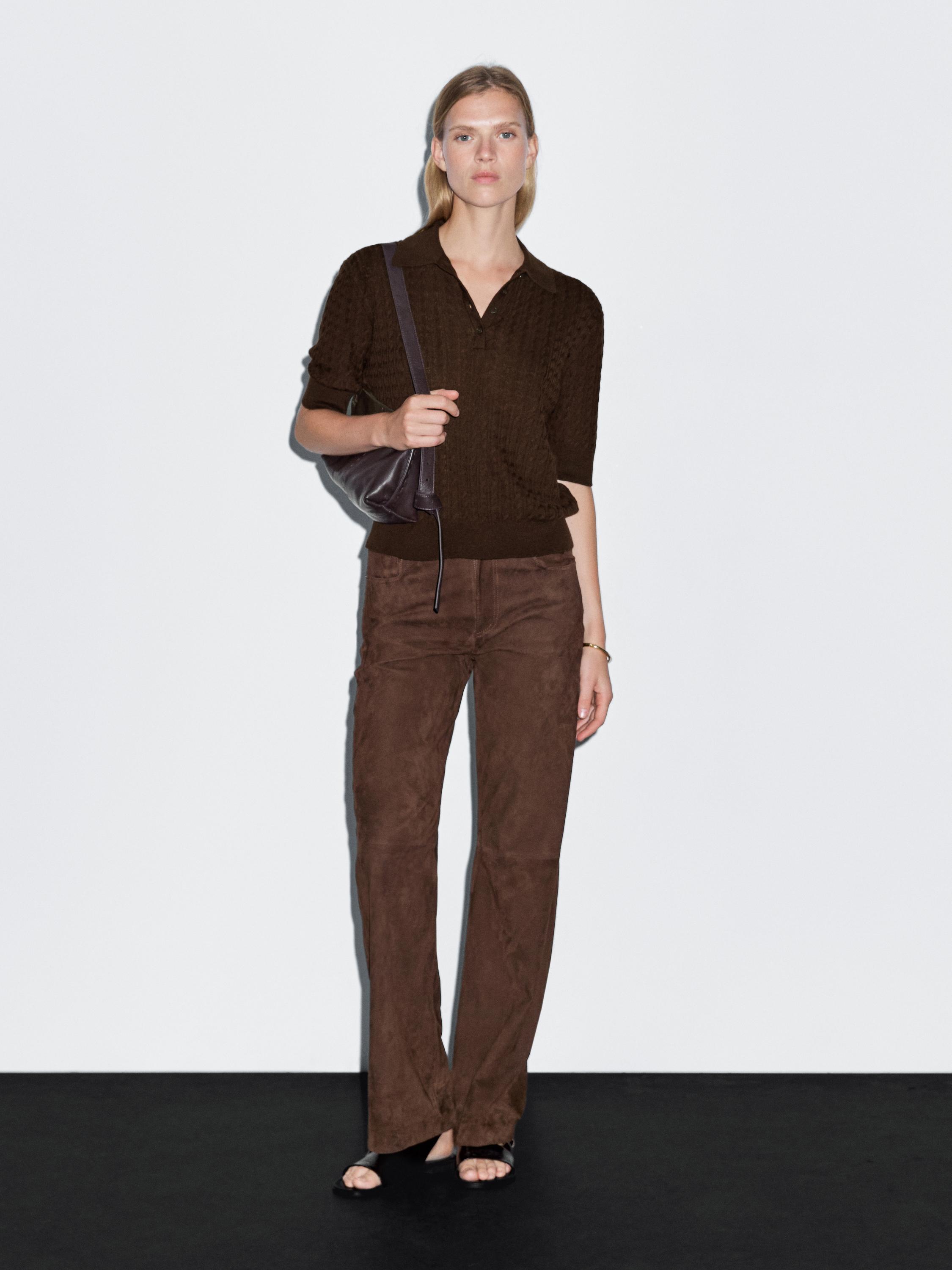 Рубашка-Поло из шерстяной смеси с косичным переплетением Massimo Dutti, шоколадный
Рубашка-Поло из шерстяной смеси с косичным переплетением Massimo Dutti, шоколадный