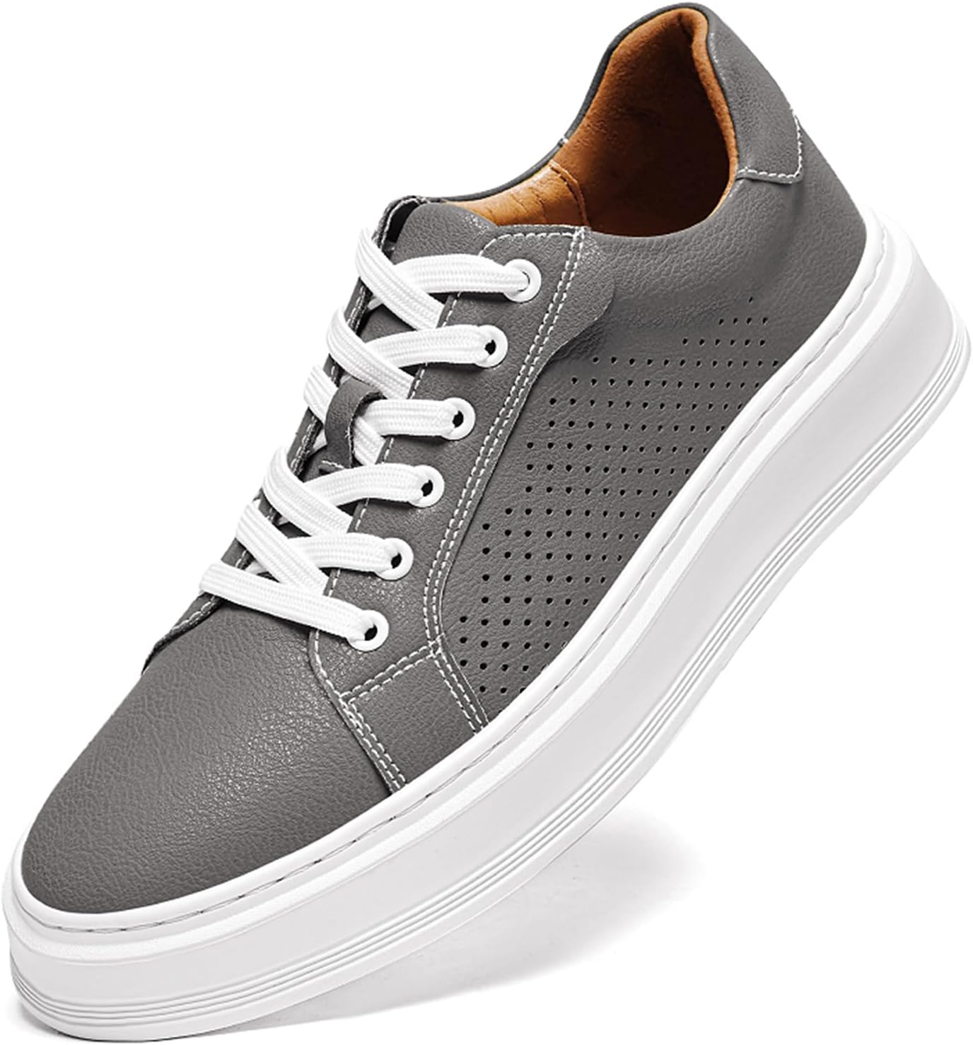 Мужские перфорированные кожаные кроссовки, дышащие, повседневные, низкие, для ходьбы, с шнуровкой, удобные, классические, для путешествий и скейтбординга Dacnakby, серый
Мужские перфорированные кожаные кроссовки, дышащие, повседневные, низкие, для ходьбы, с шнуровкой, удобные, классические, для путешествий и скейтбординга Dacnakby, серый