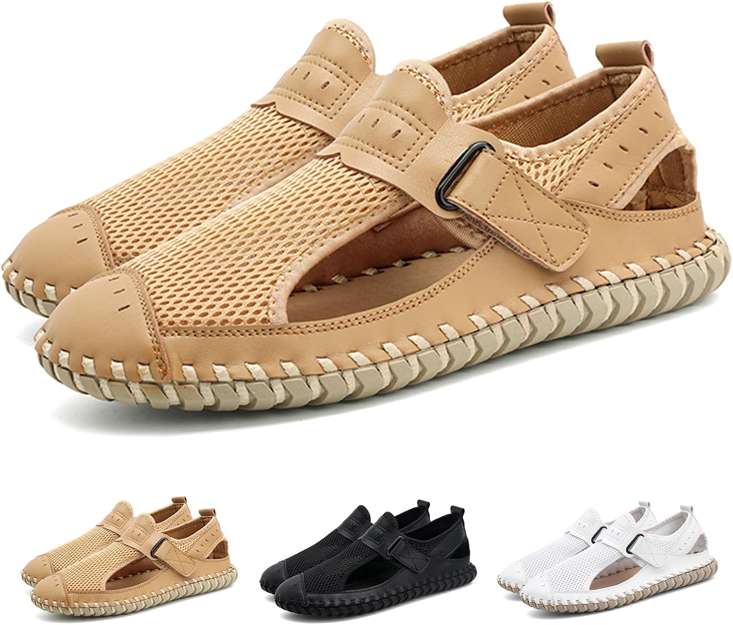 Мужские дышащие сетчатые сандалии с закрытым носком, плоские, регулируемые на липучке, летние, удобные, нескользящие, ручной работы, для активного отдыха, с вырезами, пляжные сандалии Lossarye, хаки
Мужские дышащие сетчатые сандалии с закрытым носком, плоские, регулируемые на липучке, летние, удобные, нескользящие, ручной работы, для активного отдыха, с вырезами, пляжные сандалии Lossarye, хаки