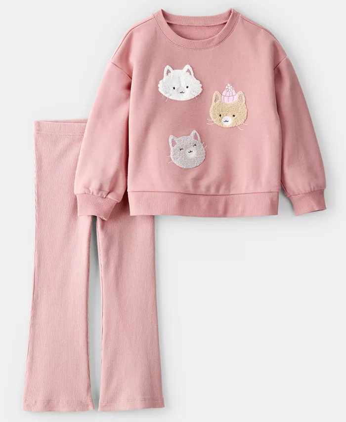 Детский комплект для девочек 2T-5T Day Dream Fleece: футболка с котиком и штаны, 2 предмета Carter'S, розовый
Детский комплект для девочек 2T-5T Day Dream Fleece: футболка с котиком и штаны, 2 предмета Carter'S, розовый