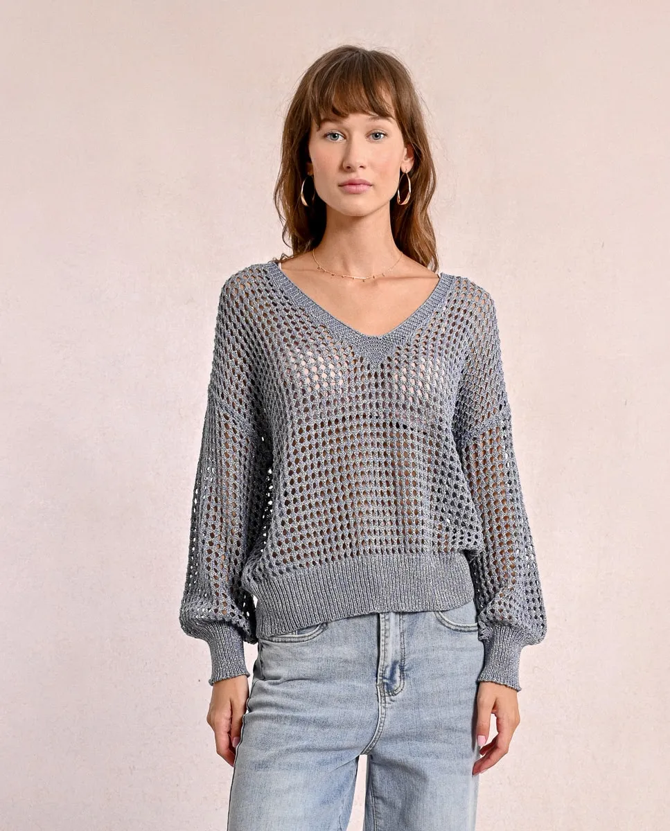 Женский свитер с длинными рукавами, связанный крючком Molly Bracken, синий
Женский свитер с длинными рукавами, связанный крючком Molly Bracken, синий