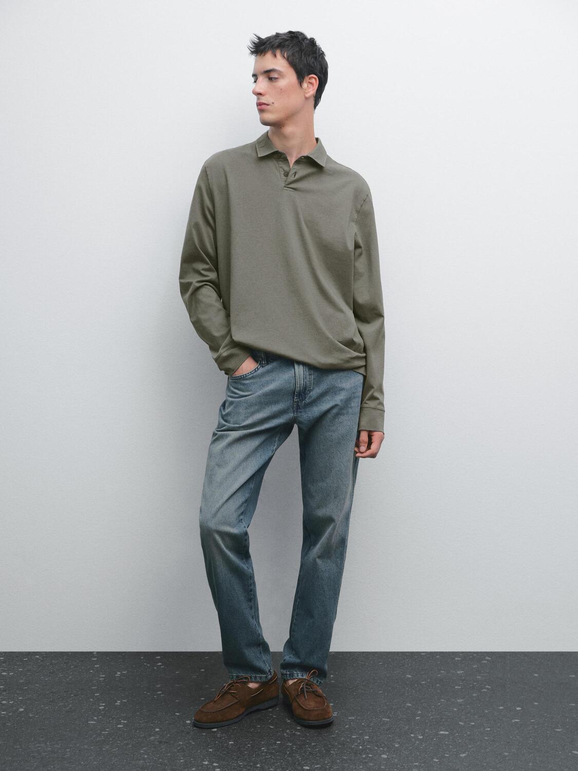 Рубашка-Поло из 100% хлопка с эффектом потертости Massimo Dutti, хаки
Рубашка-Поло из 100% хлопка с эффектом потертости Massimo Dutti, хаки