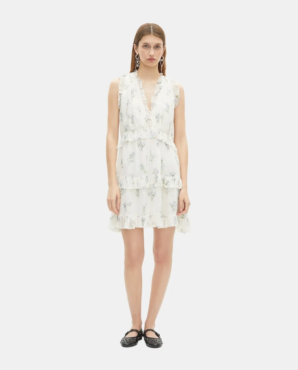 Короткое платье с цветочным принтом и воланами The Kooples, белый/синий
Короткое платье с цветочным принтом и воланами The Kooples, белый/синий