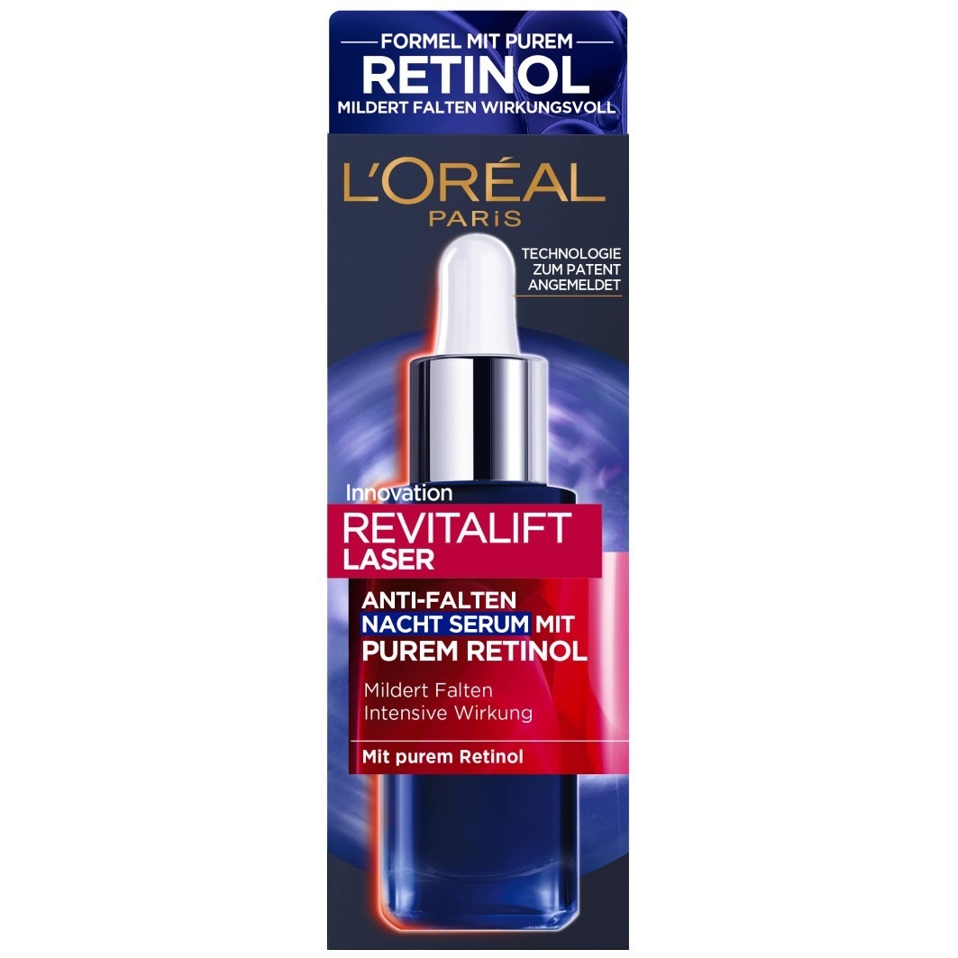 Сыворотка для лица revitalift laser anti-falten retinol nacht serum Loreal Paris, объем 30 мл
Сыворотка для лица revitalift laser anti-falten retinol nacht serum Loreal Paris, объем 30 мл