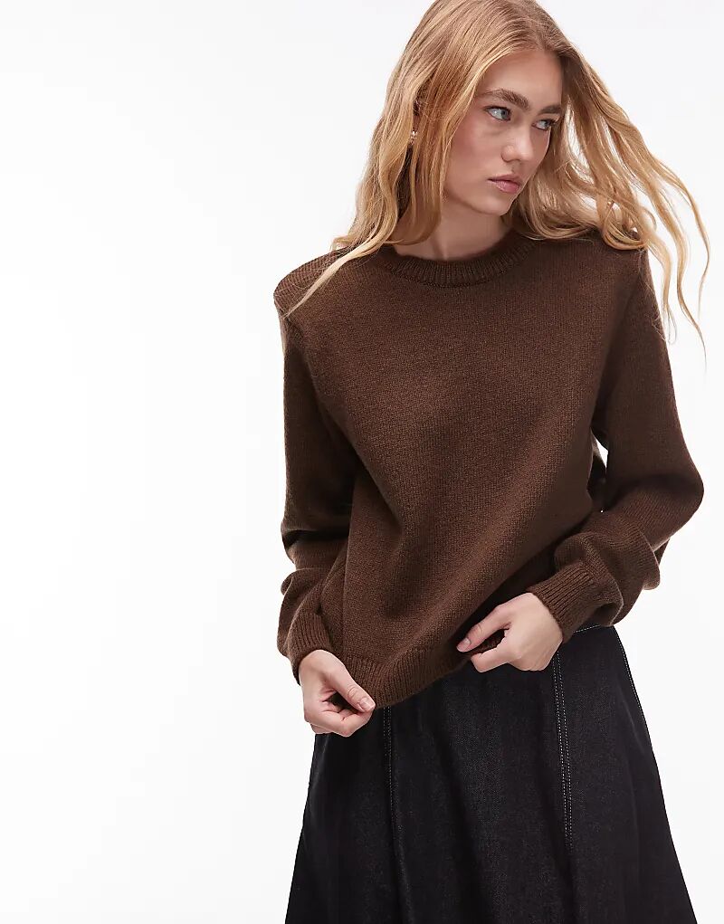 Вязаный джемпер ASOS DESIGN с круглым вырезом и подплечниками коричневого цвета
Вязаный джемпер ASOS DESIGN с круглым вырезом и подплечниками коричневого цвета