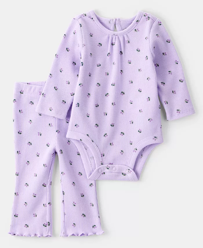 Боди и штаны с ягодным принтом для девочек, комплект из 2 предметов Carter's, фиолетовый 
Боди и штаны с ягодным принтом для девочек, комплект из 2 предметов Carter's, фиолетовый