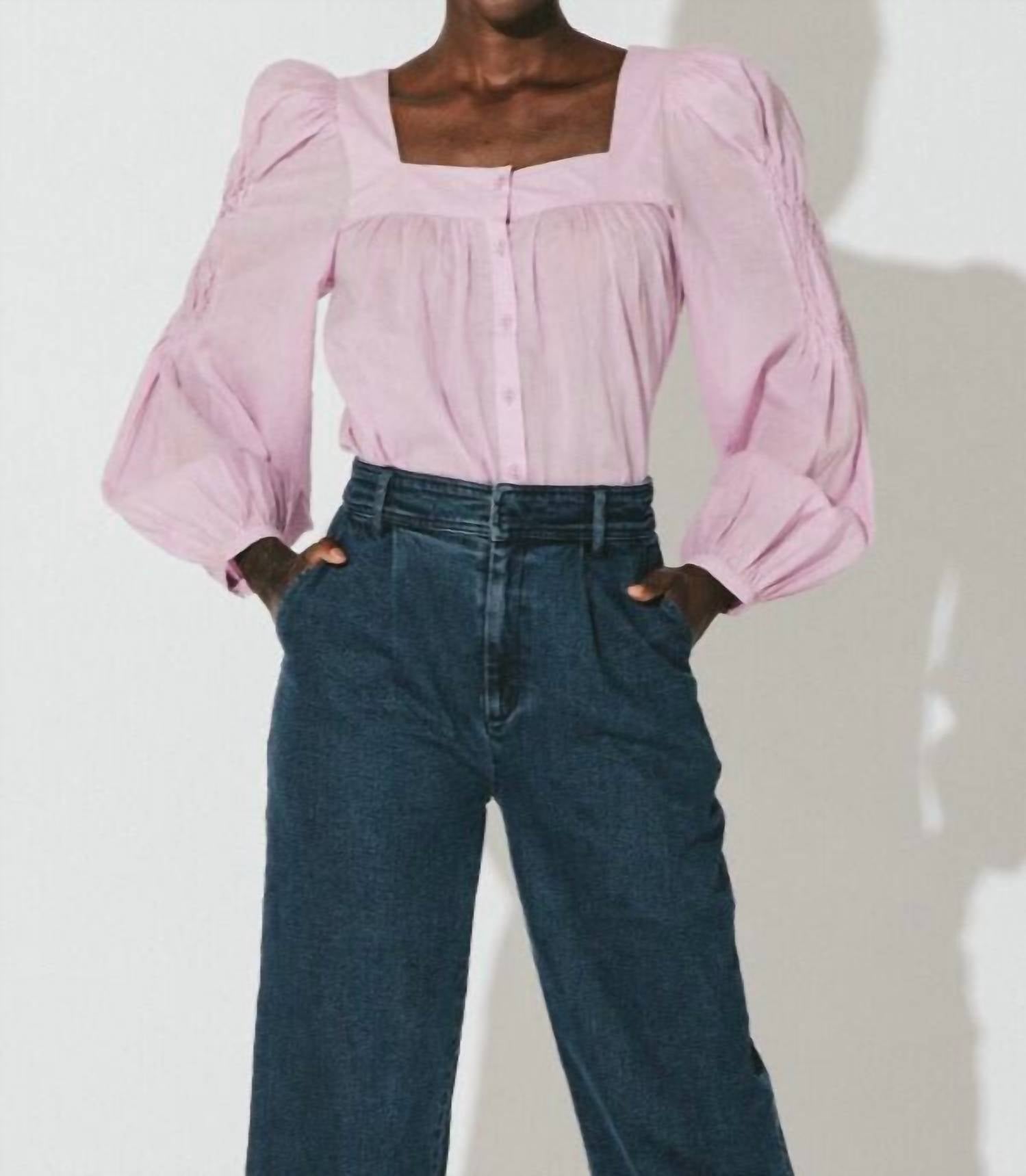 Блузка Darla с пышными рукавами в орхидейном цвете Cleobella, Orchid 
Блузка Darla с пышными рукавами в орхидейном цвете Cleobella, Orchid